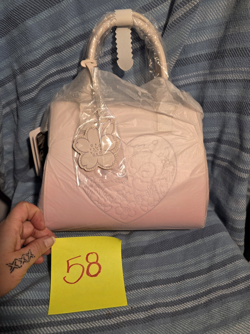 Loungefly Blush Pink Heart Embossed Top-Handle Bag